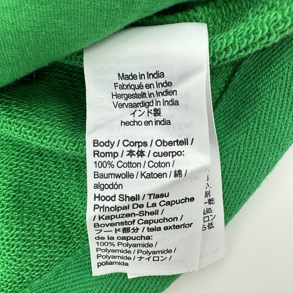 NWOT J.Crew Women's Green Ivory Terry Fleece Full Zip Anorak Hoodie M Drawstring - Picture 13 of 15
